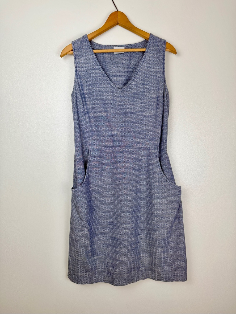 Columbia Norgate Organic Cotton Sleeveless Blue Shift Dress Medium
